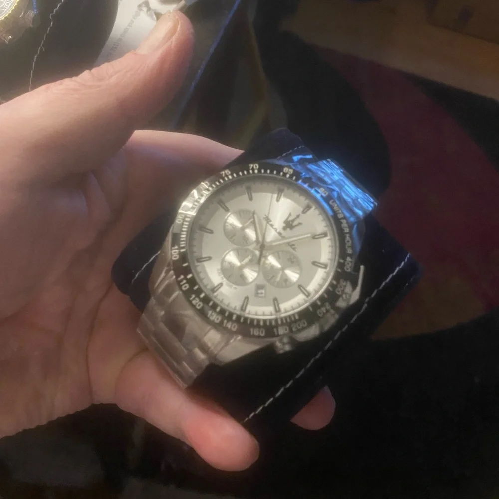 New Silver Maserati Chronograph Watch